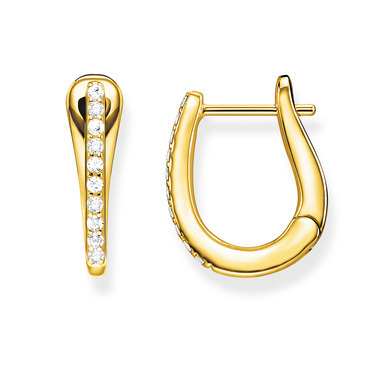 Golden silver and cz classic hoop earrings - CR629-414-14 - Thomas Sabo