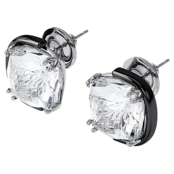 Rhodium-plated metal, crystal fixed earrings - 5600943 - Swarovski