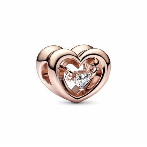 Bille coeur radieux, pandora rose, zircon flottant - 782493C01 - Pandora