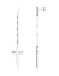 .925 silver cross dang earrings