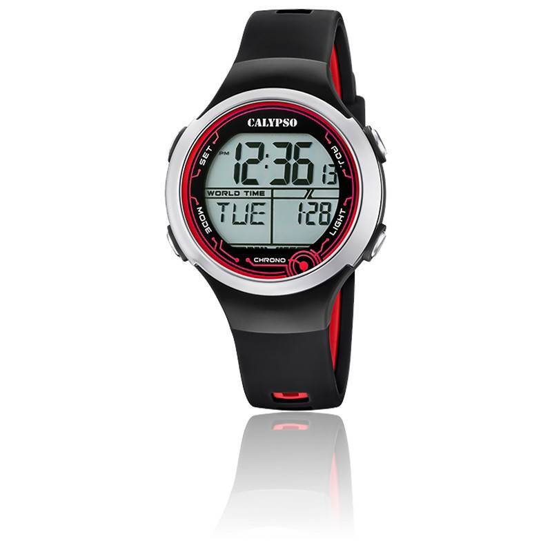 Montre silicone noir/rouge