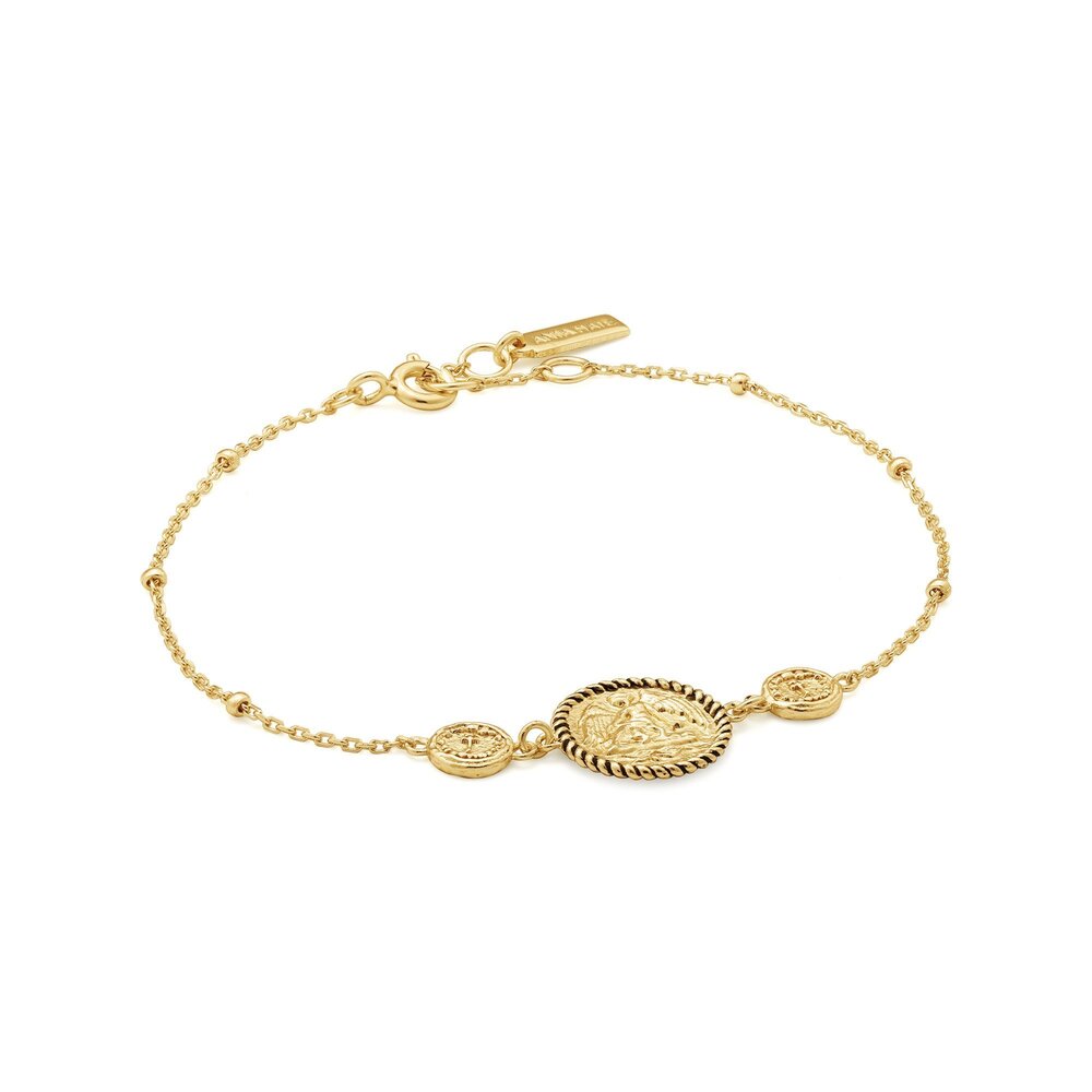 Golden silver bracelet - B020-01G - Ania Haie