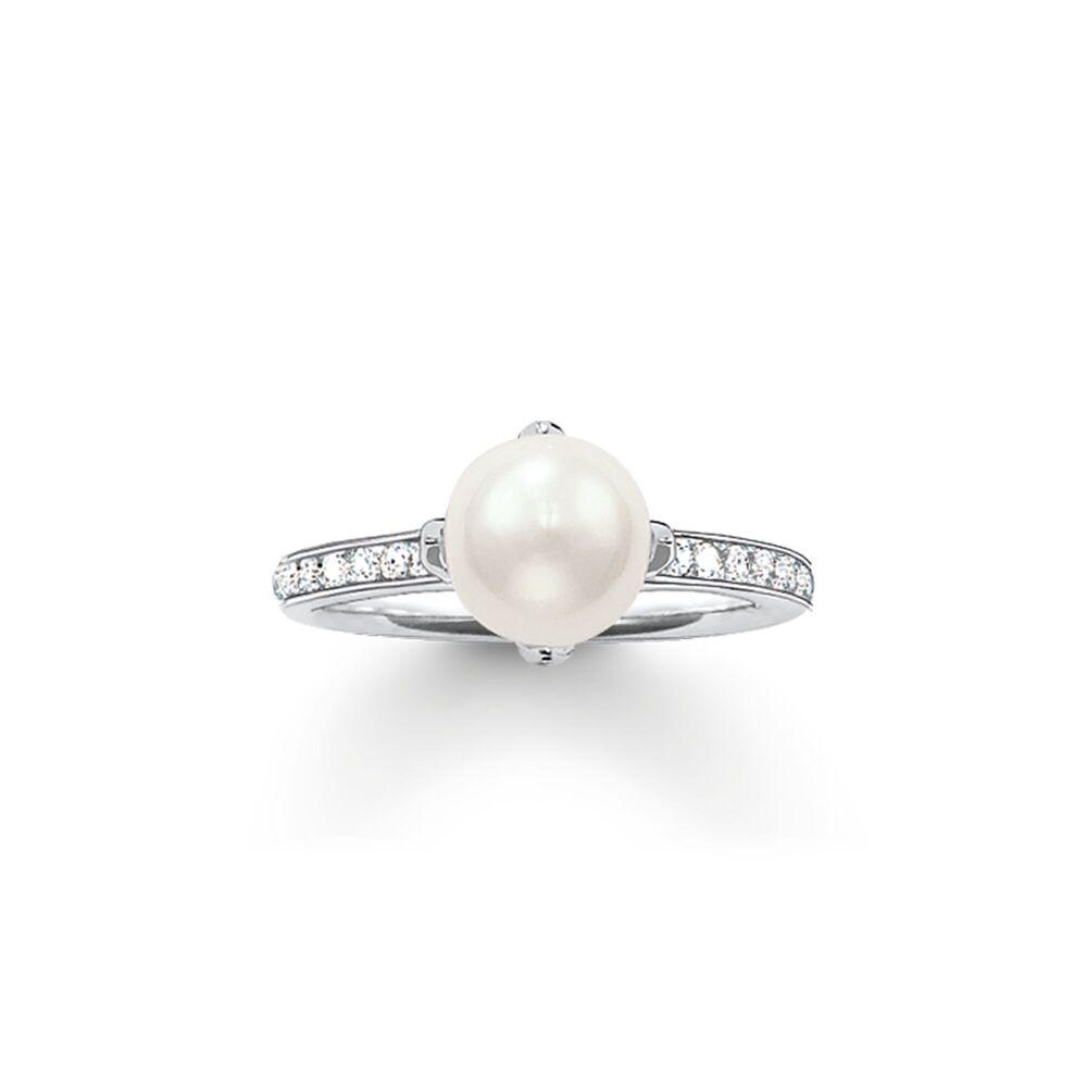 Gr:52 silver ring with white pearl - TR20541671452 - Thomas Sabo