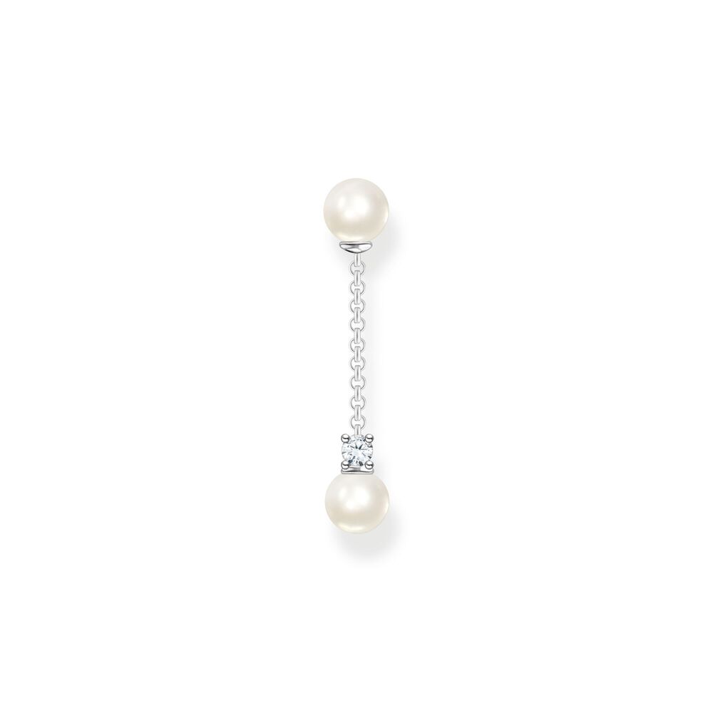 Bo fixe (seule) argent, perles blanches, zircon - H2212-167-14 - Thomas Sabo