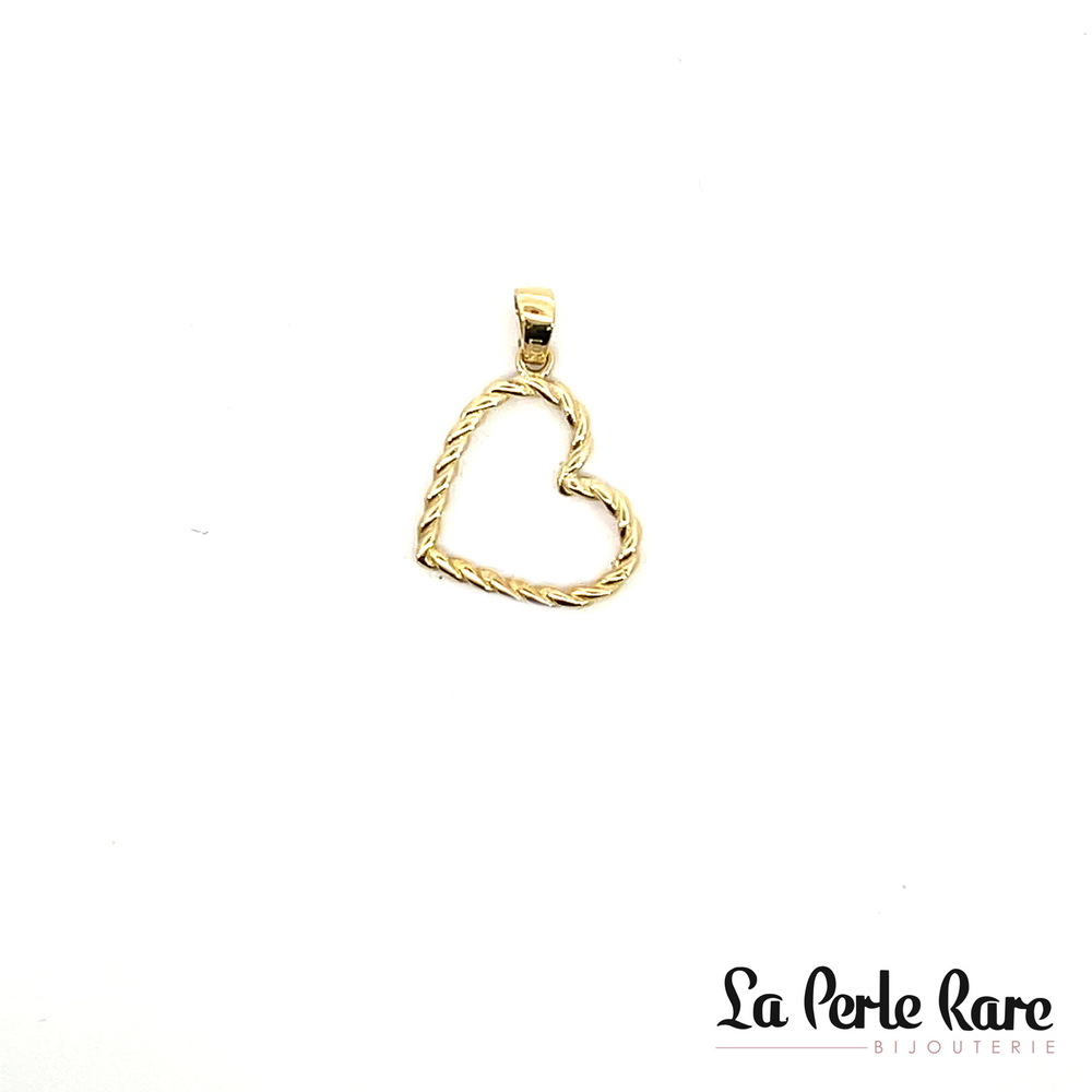 Pendentif coeur torsadé, or jaune 10 carats - PAZ-1303-J - Exclusivités