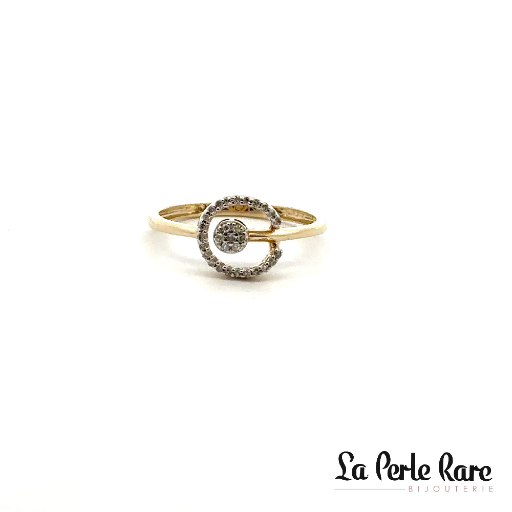 Bague or jaune 10 carats, 8 points de diamants total - SKR41398-08 - Exclusivités