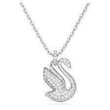 Pendentif cygne, métal rhodié, cristaux - 5647872 - Swarovski