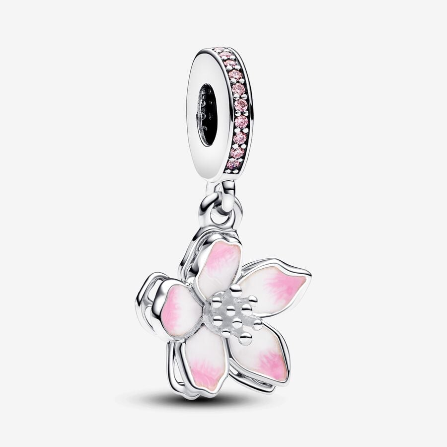 Cherry Blossom Bead, Enamel, Pink cubic zirconium - 790667C01 - Pandora