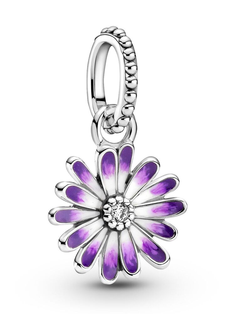 Bille marguerite, émail mauve, cz incolores - 798771C01 - Pandora