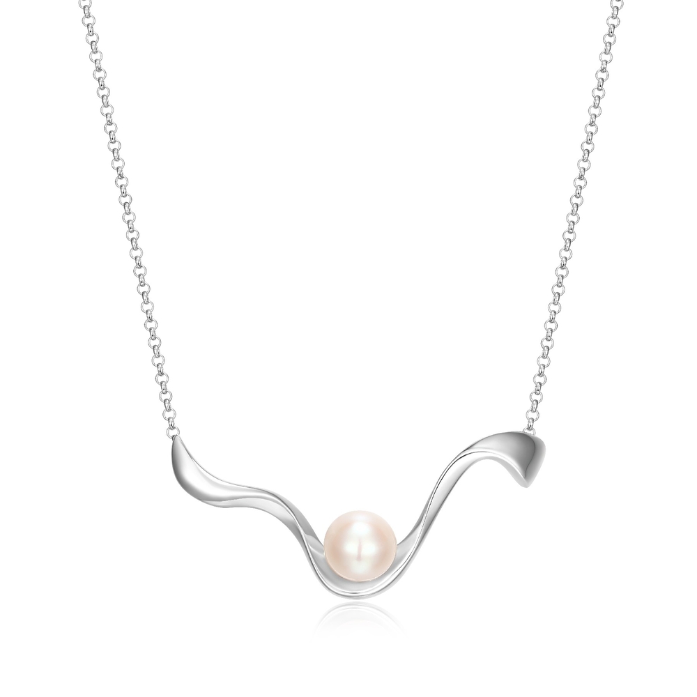 Collier argent rhodié, perle 8-8.5 mm - R0LBYN4546 - Elle