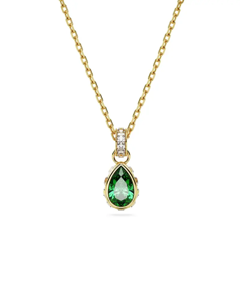 Gold metal pendant with white/green crystals - 5648751 - Swarovski