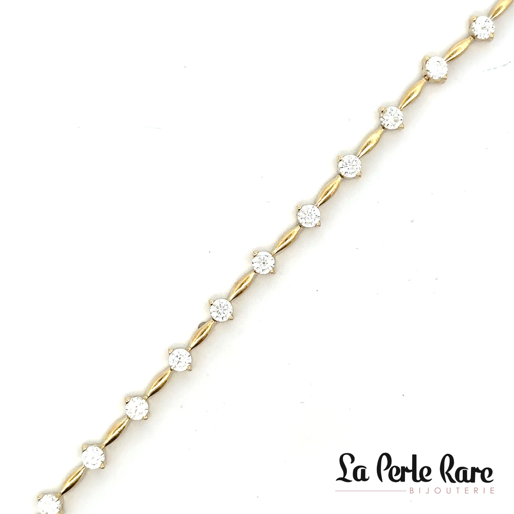 Yellow gold bracelet, cubic zirconium - TT-107 - Malo