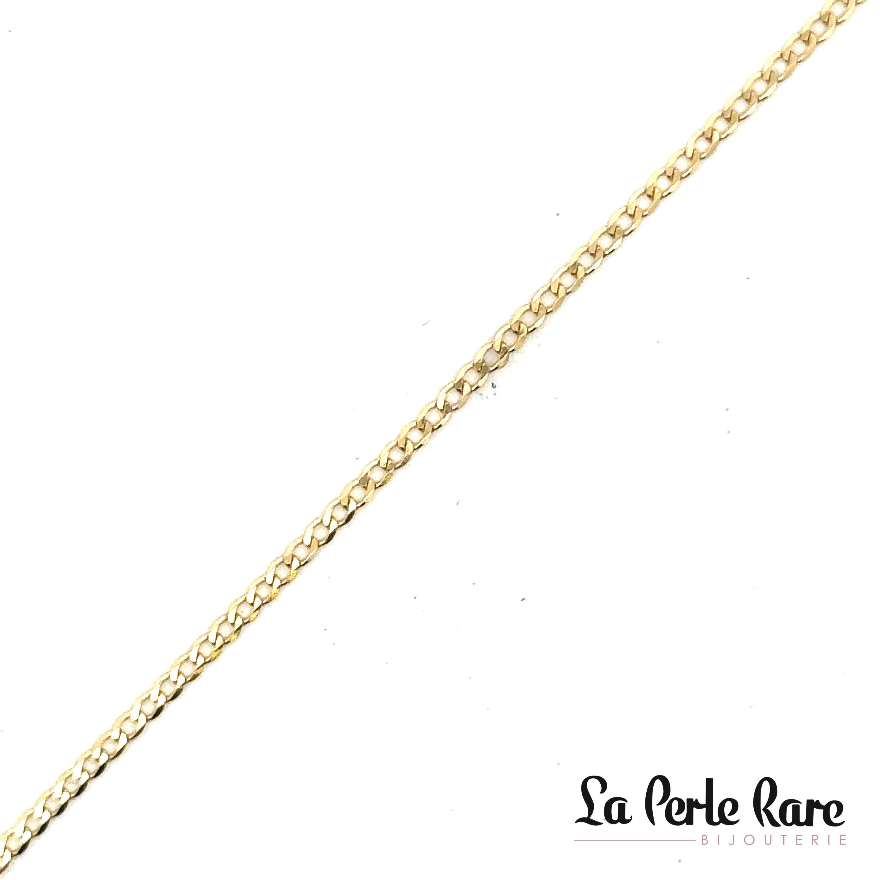 Yellow gold curb anklet - 7067A - Exclusivity