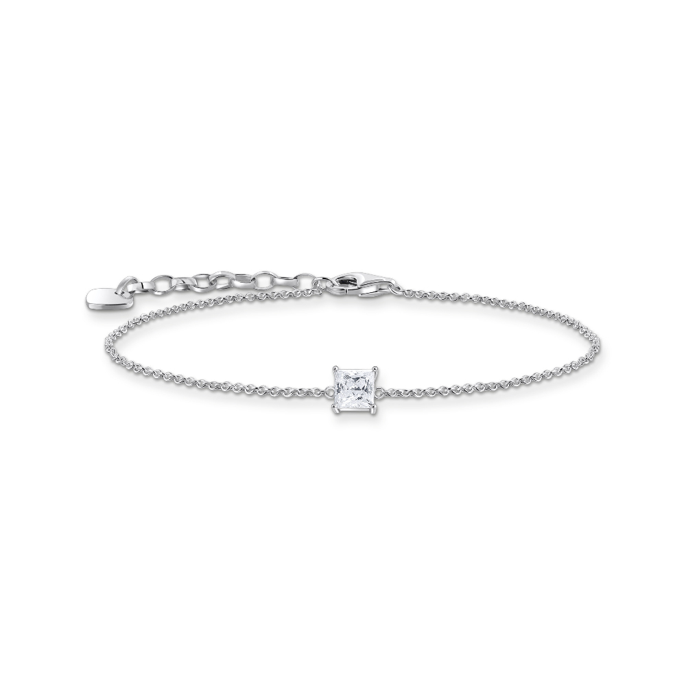 Silver Bracelet, Clear Zircon