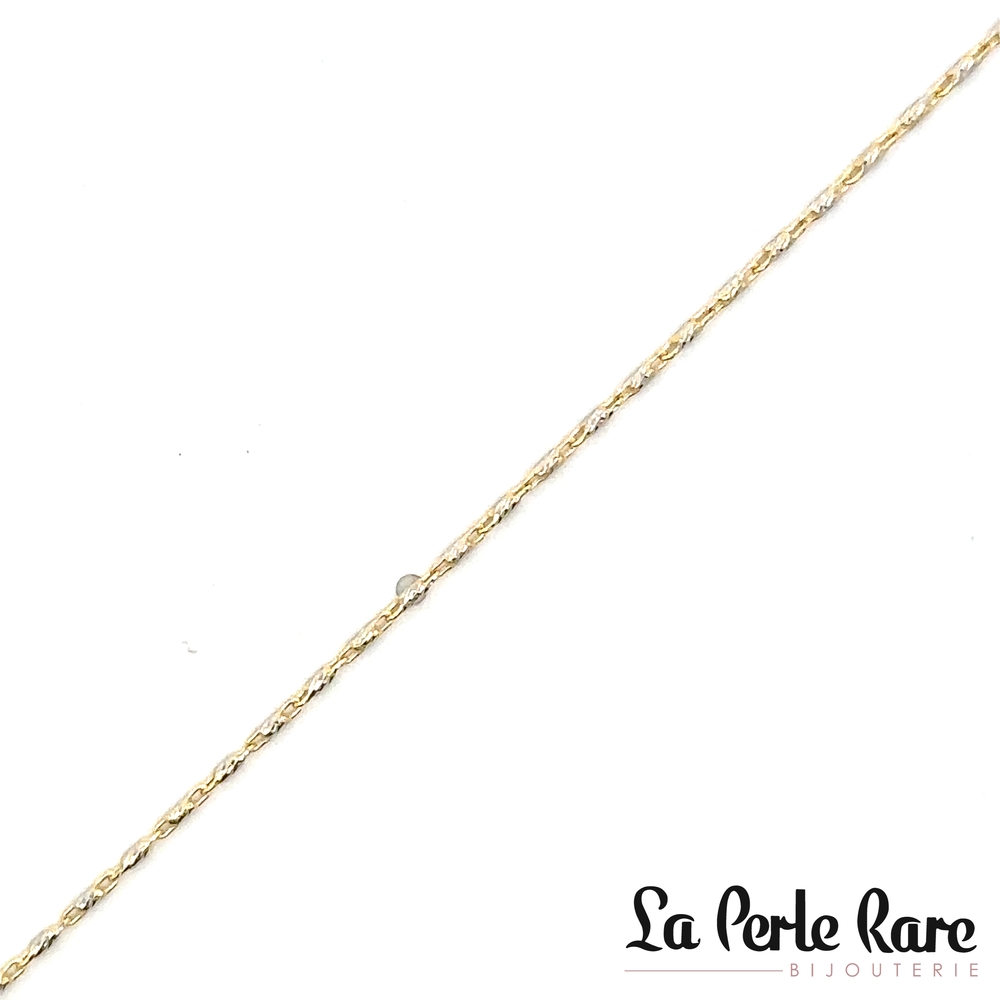 Bracelet or 2 tons (jaune et blanc) 10 carats - C1.712T-7 - Exclusivités