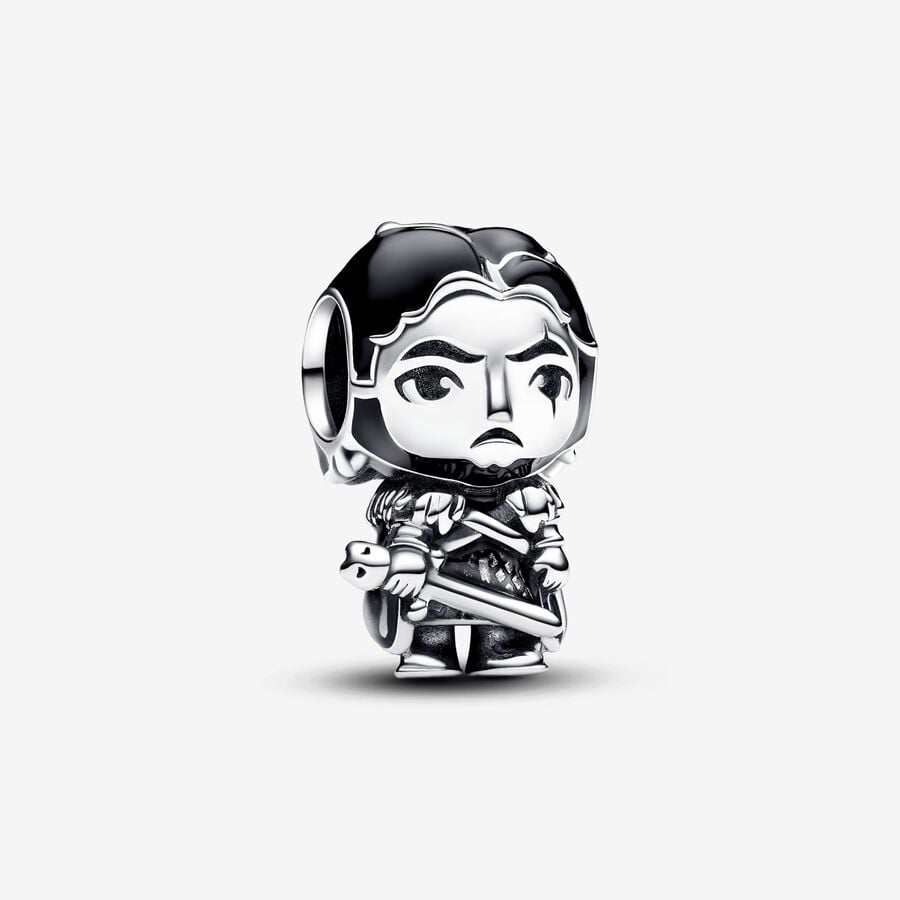 Bille Jon Snow de GOT, argent, émail noir - 793137C01 - Pandora