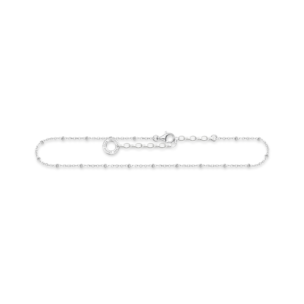 Silver Anklet Chain with Small Beads