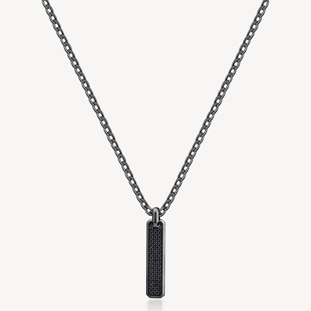 Ink plate pendant, black steel, black zirconium - BIK113 - Brosway Italia