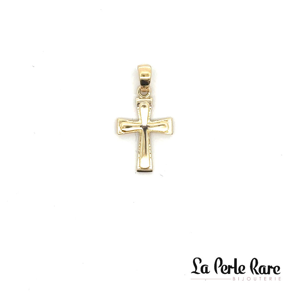 Pendentif croix, or jaune 10 carats