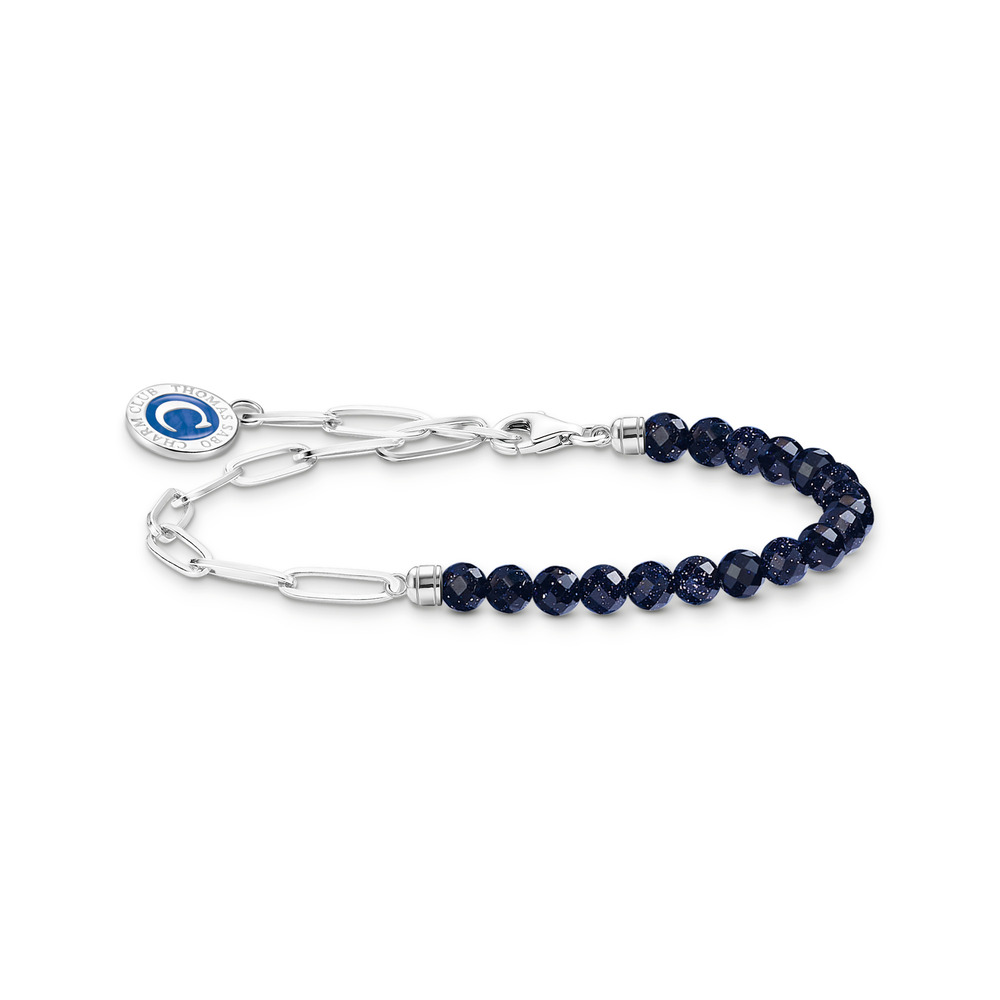 Bracelet argent, grès synthétique bleu - A2129-007-32-L19V - Thomas Sabo