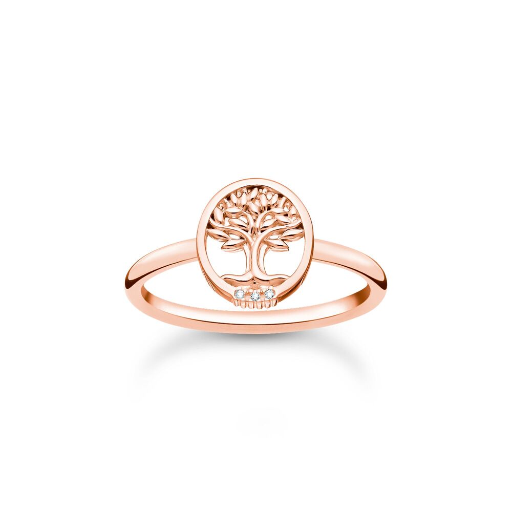 Bague arbre de vie, argent rosé, zircons - TR2375-416-14-54 - Thomas Sabo