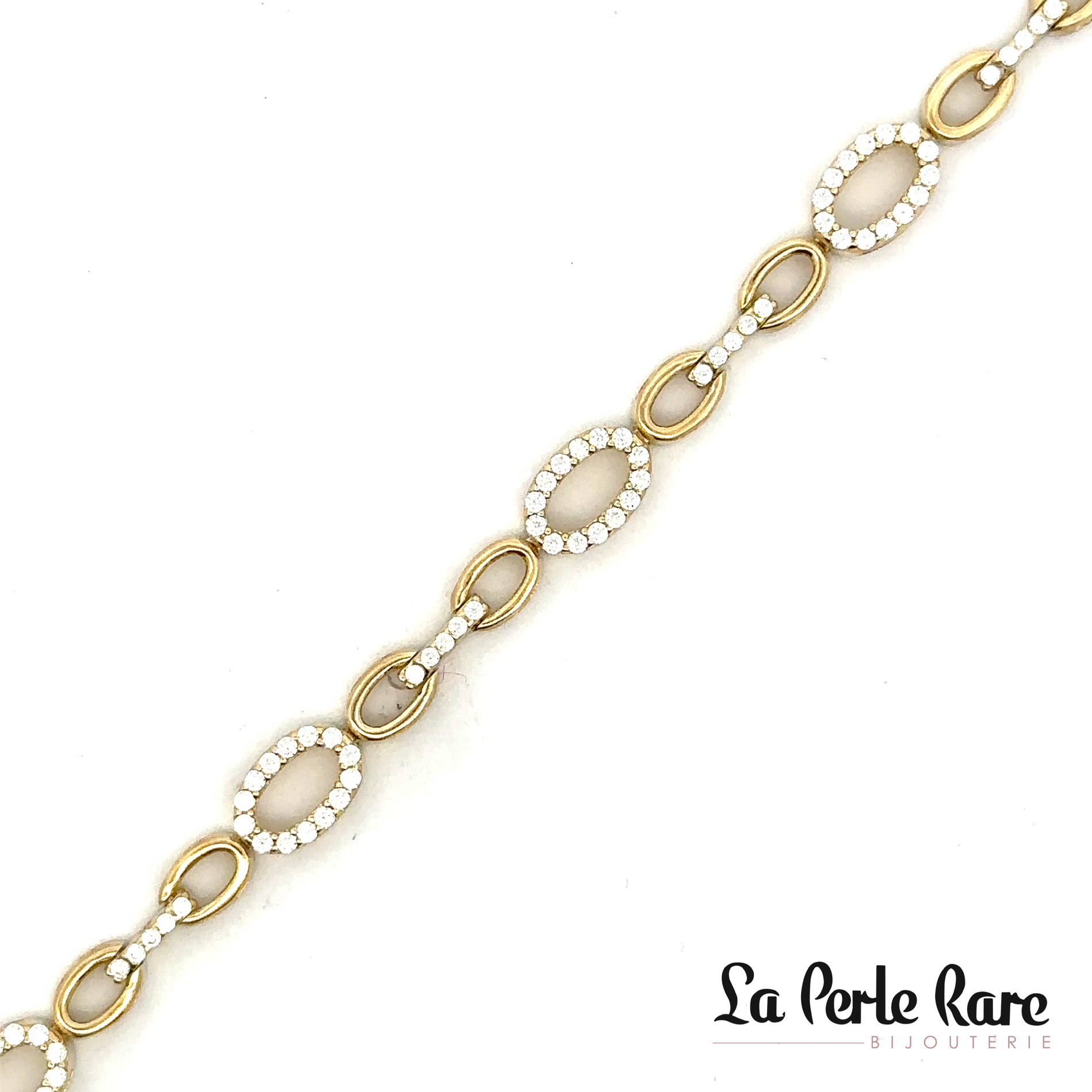 Bracelet or jaune, zircons - TT-110 - Malo