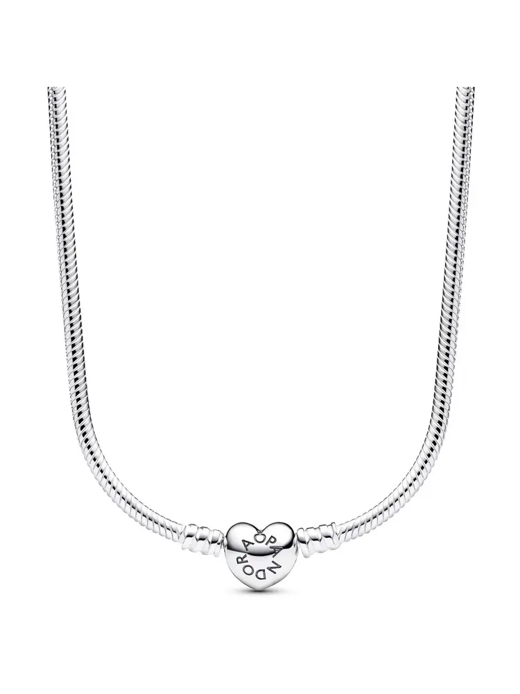 Heart clasp necklace, silver - 393091C00-45 - Pandora