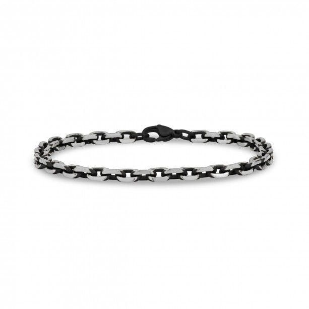 Bracelet acier 2 tons (noir/blanc) - AS-B334-8.5 - Arz Steel