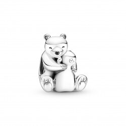 Bille ours polaire affectueux, argent, émail noir - 790032C01 - Pandora