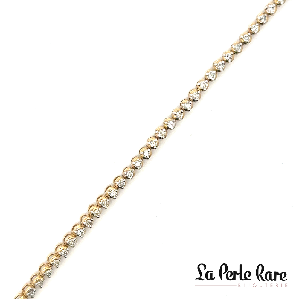 Yellow gold tennis bracelet with a total of 100 diamond points - SKB36055-100V - Exclusivity