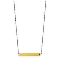  2-tone steel plate necklace