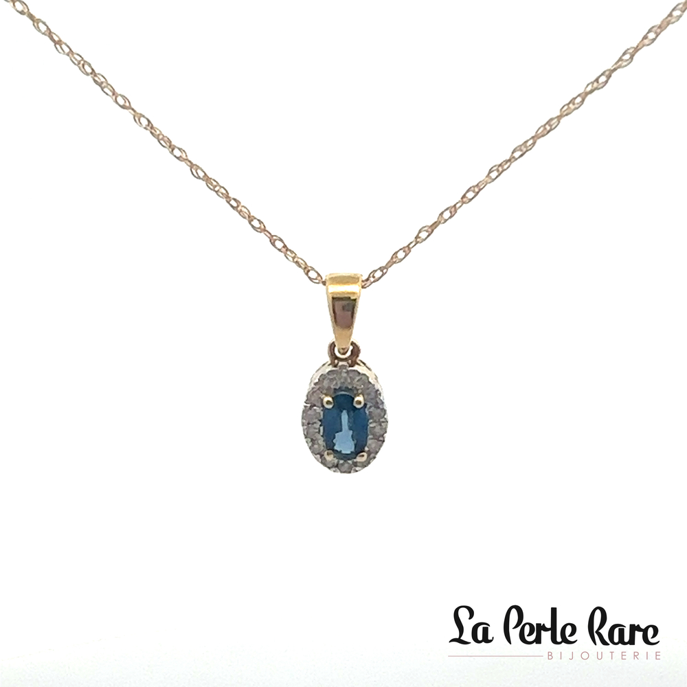 Pendentif saphir et 7 points diamants - SKE31972SAP - Exclusivités