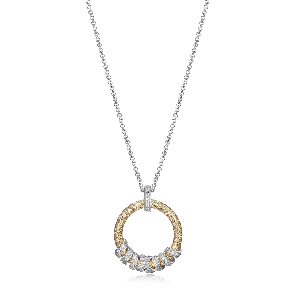 Pendentif argent 2 tons (blanc/jaune), zircons - R0Q0669146 - Charles Garnier Paris