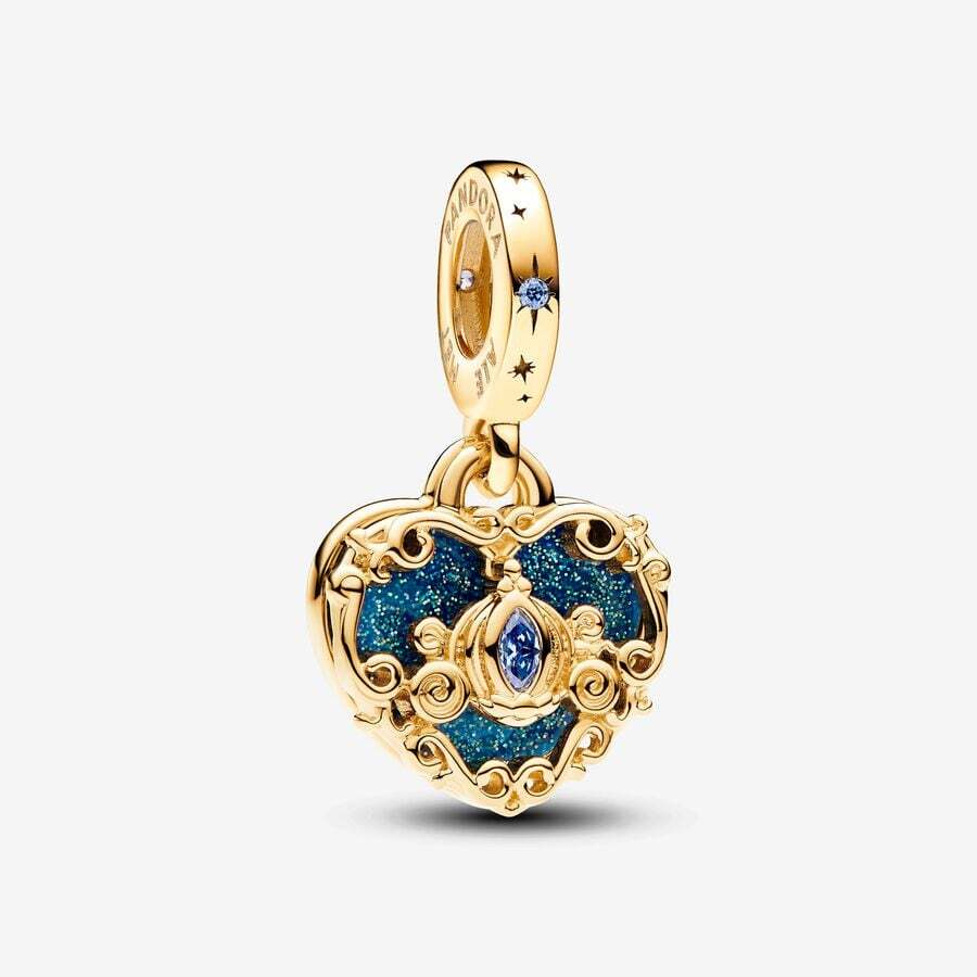 Disney Cinderella's carriage bead, Pandora Shine, blue cubic zirconium, enamel - 763072C01 - Pandora