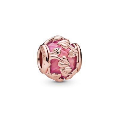 Bille feuilles décoratives, saphir synthétique rose pandora rose - 788238SSP - Pandora