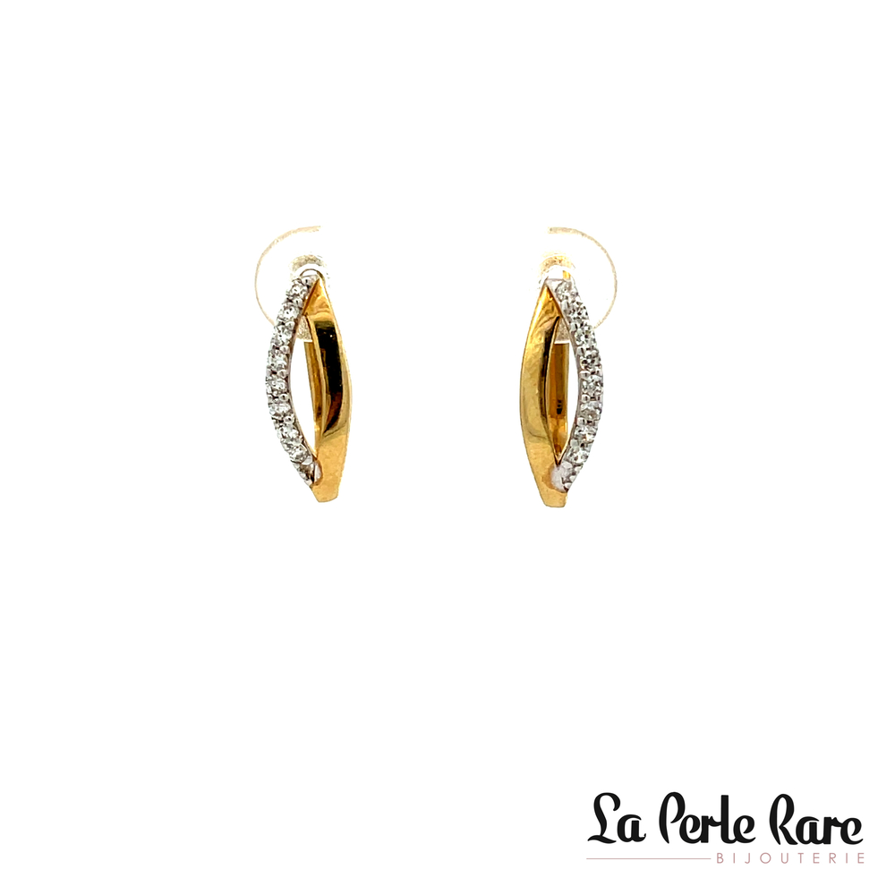 Yellow gold hoop earrings with zirconium - 2108 - Exclusivity