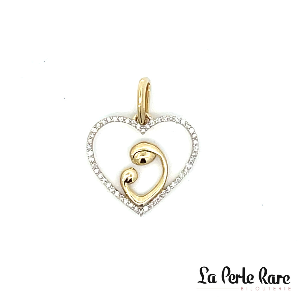 Pendentif coeur, or jaune, 15 pts dia tot - SKP36872-15NJ - Exclusivités