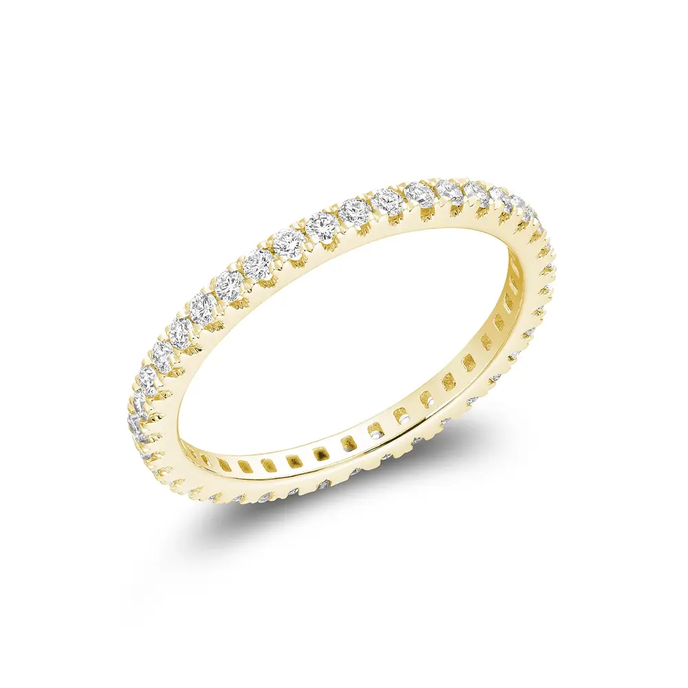 Yellow gold eternity ring, total of 54 diamond points