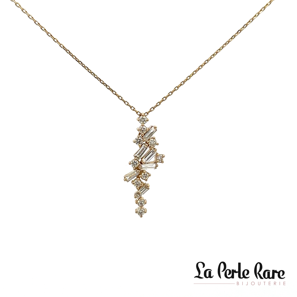 Yellow gold pendant, total of 63 diamond points - P2693-1K2 - Exclusivity