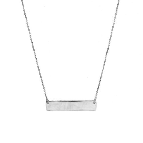 Collier plaque gravable or blanc - GC-10-1153W - Exclusivités