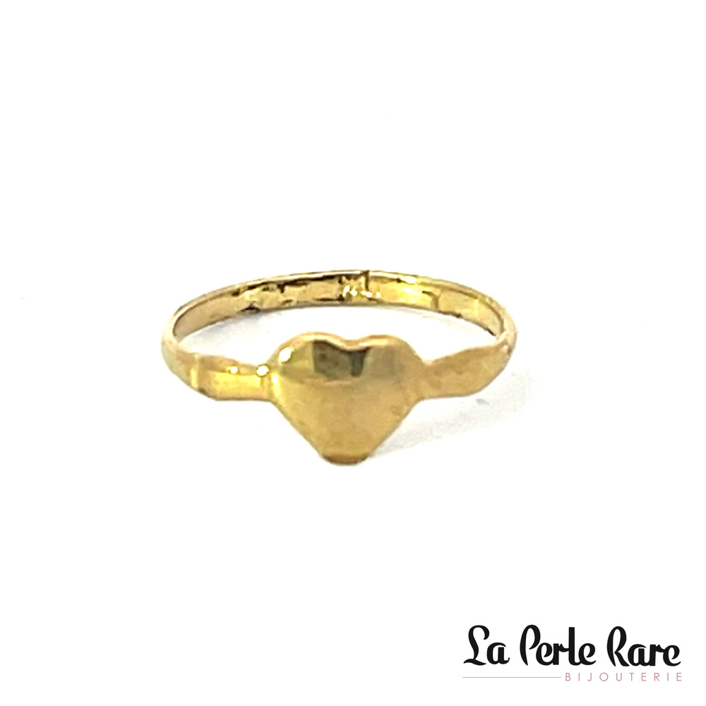 Bague coeur, or jaune 10 carats