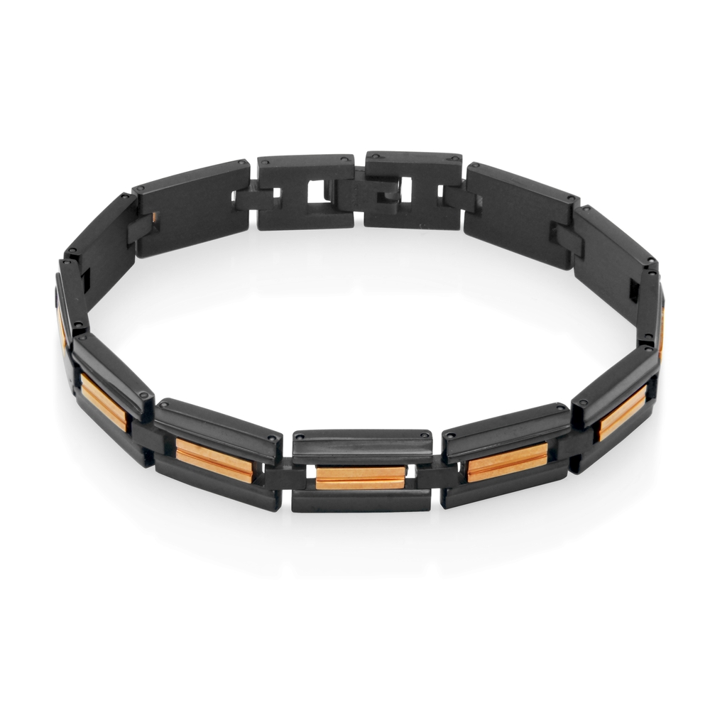 Bracelet acier 2 tons (noir/rose) - T1XG790485 - Steelx