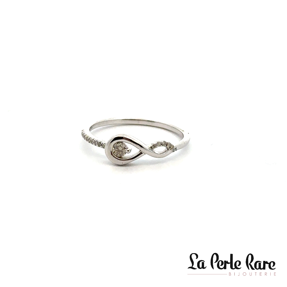 Bague infini, or blanc 10 carats, 12 points de diamants total - SKR42969-12NJ - Exclusivités