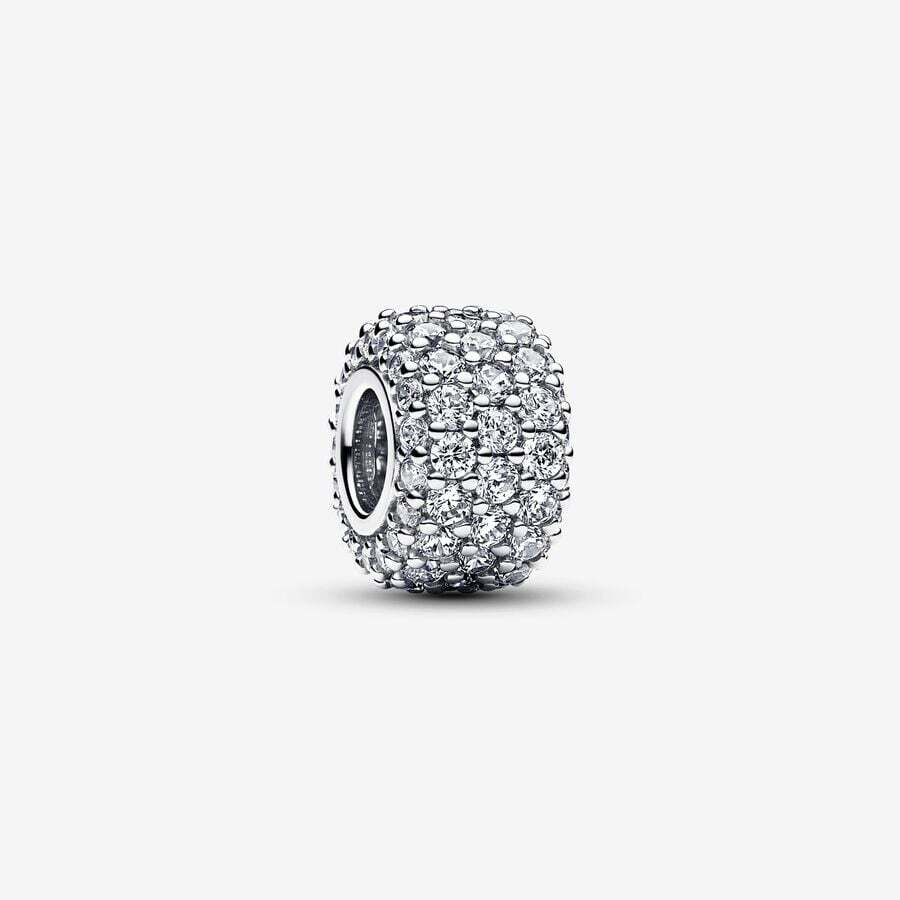 Bille trois rangées en pavé scintillant, argent, zircons - 792820C01 - Pandora