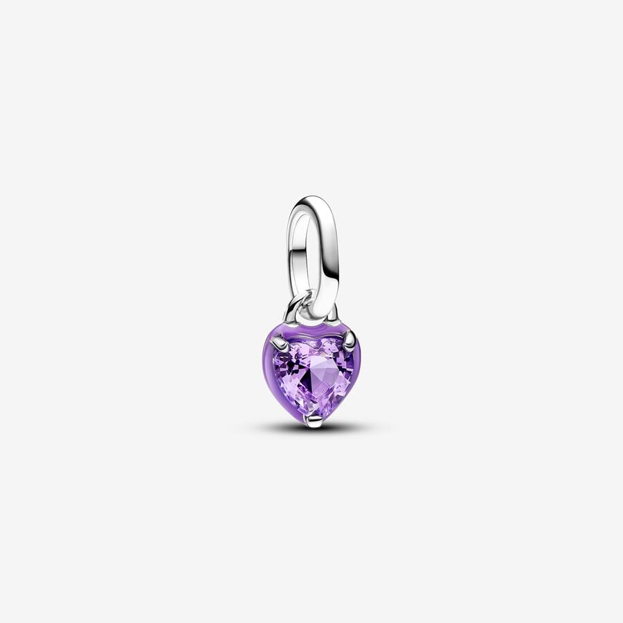 Bille coeur chakra mauve, argent, cristal mauve, Pandora Me - 793042C04 - Pandora