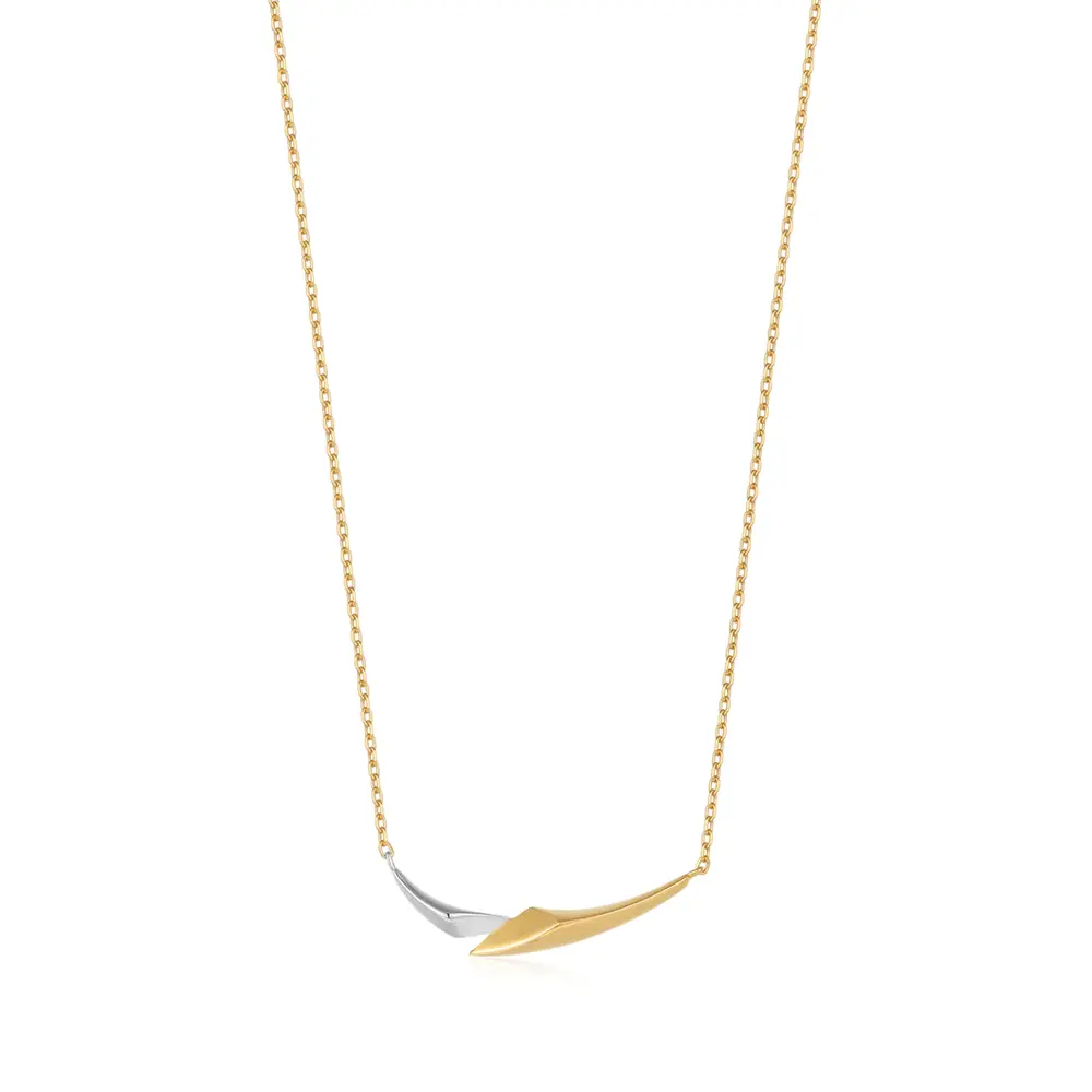 Collier argent 2 tons (jaune/blanc)