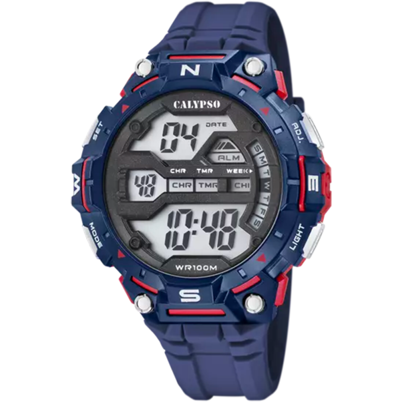 Montre silicone marine/rouge