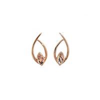 Women's pink steel and pink stone fixed earrings - T2X8250200 - Steelx