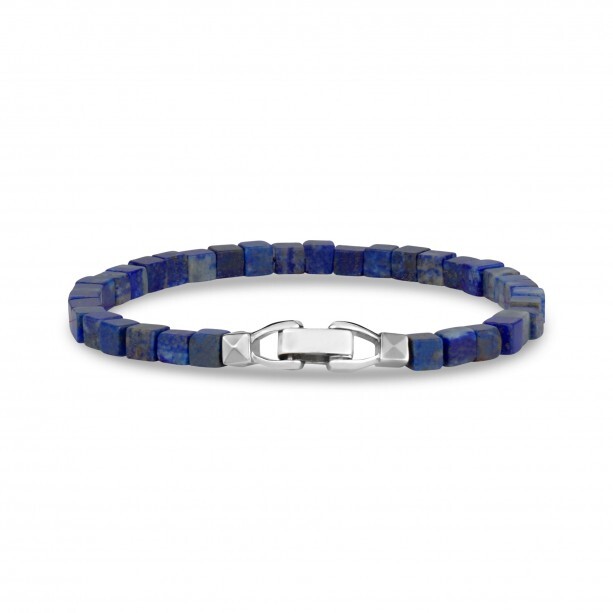 Bracelet acier, lapis lazuli - AS-B356-8 - Arz Steel