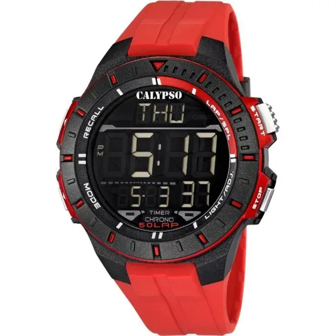 Montre silicone noir/rouge